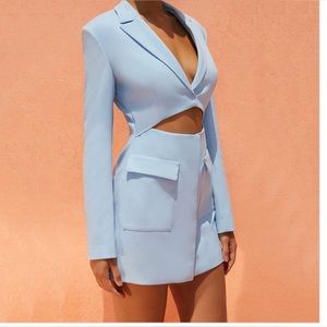 Oh Polly | Women'S Solid Long Sleeve Cutout Turndown Collar Long Sleeve Blazer